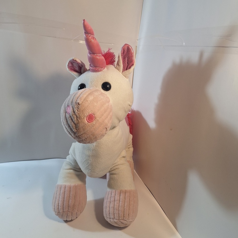 Kids Of America Corp  White/Pink Unicorn Plush‎ 22" Stuffed Animal Heart